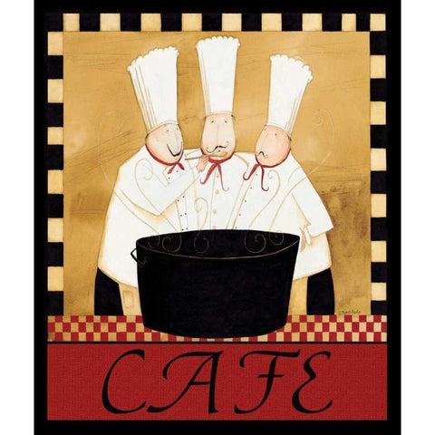 Cafe Chefs White Modern Wood Framed Art Print by DiPaolo, Dan