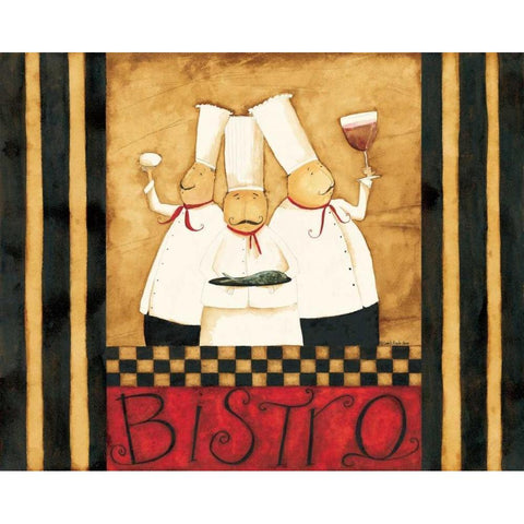 Bistro Boys Gold Ornate Wood Framed Art Print with Double Matting by DiPaolo, Dan