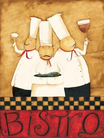 Happy Chefs Black Ornate Wood Framed Art Print with Double Matting by DiPaolo, Dan