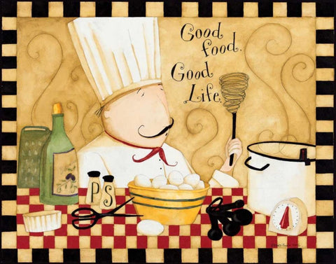 Good Food Black Ornate Wood Framed Art Print with Double Matting by DiPaolo, Dan