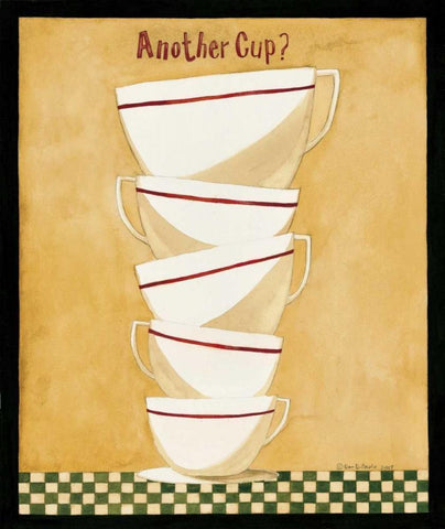 Another Cup White Modern Wood Framed Art Print with Double Matting by DiPaolo, Dan