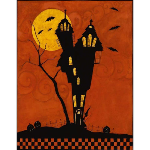 Haunted Slhouette Black Modern Wood Framed Art Print by DiPaolo, Dan