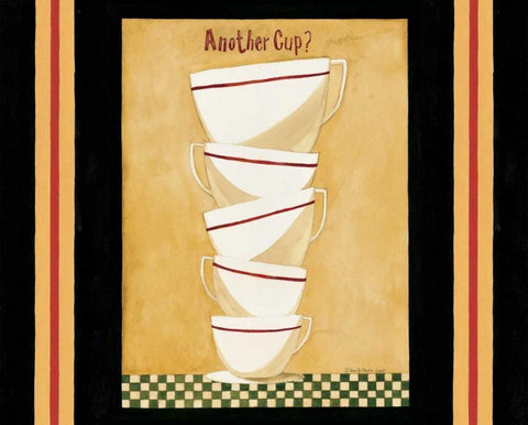 Tall Cups White Modern Wood Framed Art Print with Double Matting by DiPaolo, Dan