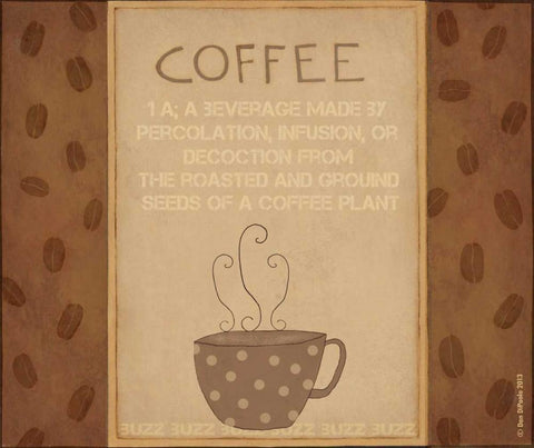 Coffee Defined White Modern Wood Framed Art Print with Double Matting by DiPaolo, Dan