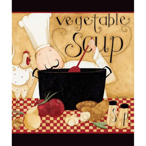 Vegetable Soup Gold Ornate Wood Framed Art Print with Double Matting by DiPaolo, Dan