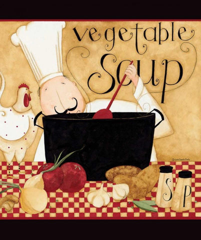 Vegetable Soup White Modern Wood Framed Art Print with Double Matting by DiPaolo, Dan