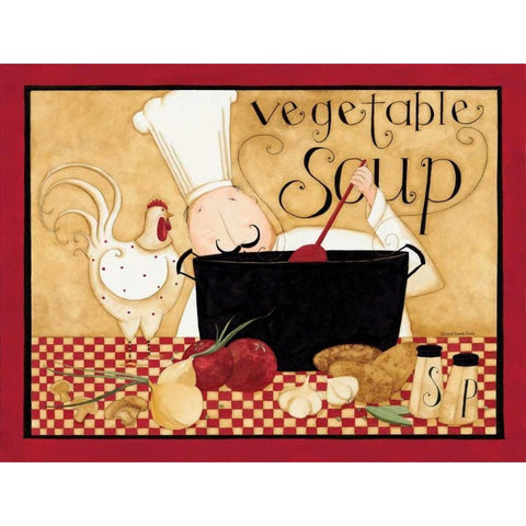 Vegie Soup Black Modern Wood Framed Art Print with Double Matting by DiPaolo, Dan