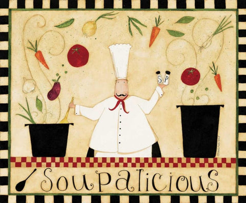 Soupalicious Black Ornate Wood Framed Art Print with Double Matting by DiPaolo, Dan