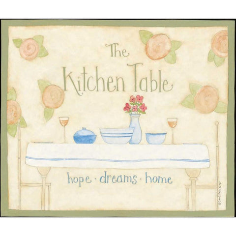 Kitchen Table White Modern Wood Framed Art Print by DiPaolo, Dan
