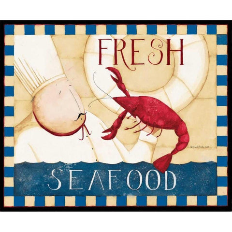 Fresh Seafood Black Modern Wood Framed Art Print with Double Matting by DiPaolo, Dan