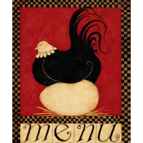 Eggs On The Menu Black Modern Wood Framed Art Print with Double Matting by DiPaolo, Dan