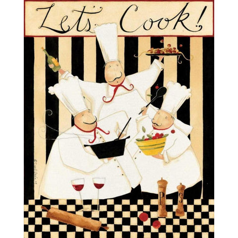 Lets Cook White Modern Wood Framed Art Print by DiPaolo, Dan