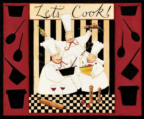 Cook Together White Modern Wood Framed Art Print with Double Matting by DiPaolo, Dan