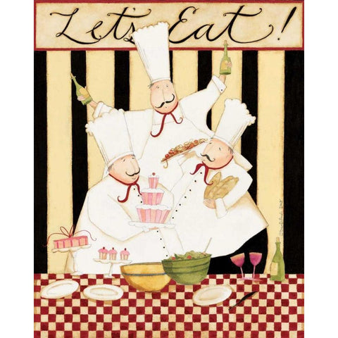 Lets Eat Black Modern Wood Framed Art Print with Double Matting by DiPaolo, Dan