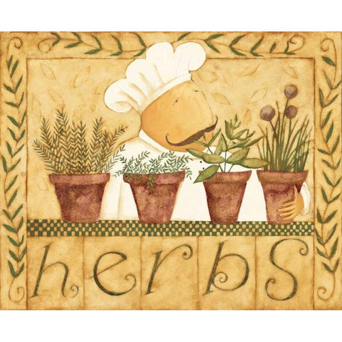 Kitchen Herbs White Modern Wood Framed Art Print by DiPaolo, Dan