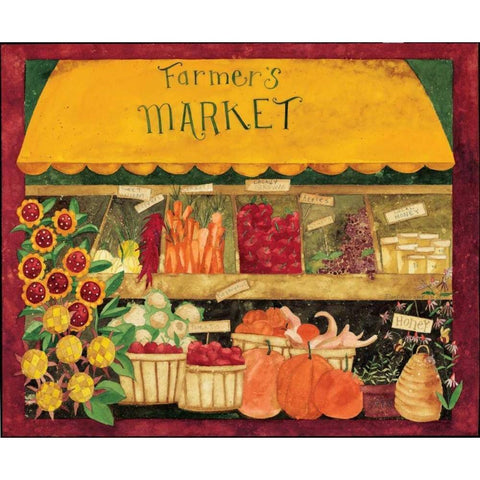 Market White Modern Wood Framed Art Print by DiPaolo, Dan