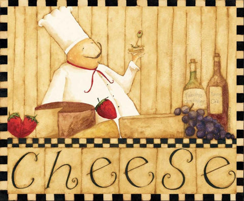 Wine And Cheese Black Ornate Wood Framed Art Print with Double Matting by DiPaolo, Dan