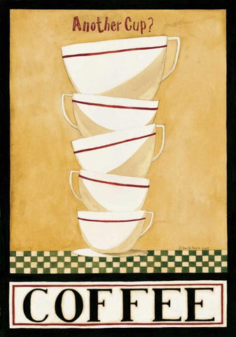 Another Cup White Modern Wood Framed Art Print with Double Matting by DiPaolo, Dan