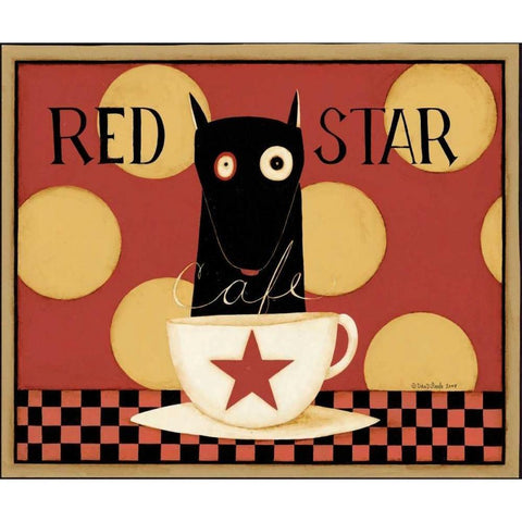 Red Star Gold Ornate Wood Framed Art Print with Double Matting by DiPaolo, Dan