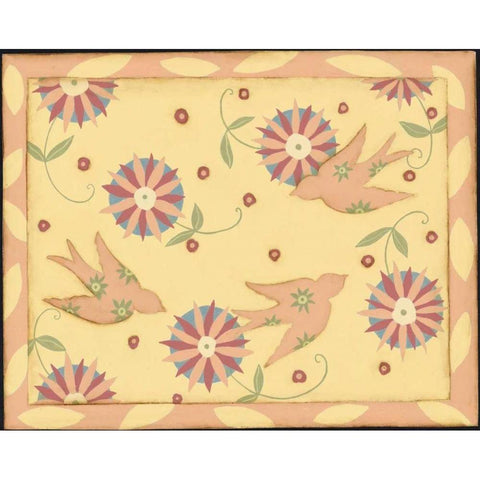 Pink Bird Black Modern Wood Framed Art Print by DiPaolo, Dan