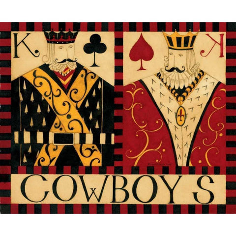 Cowboys Black Modern Wood Framed Art Print with Double Matting by DiPaolo, Dan