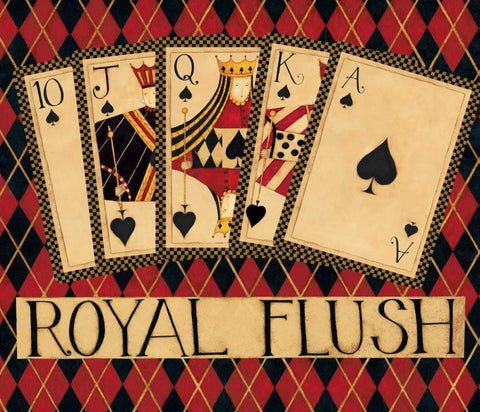 Royal Flush White Modern Wood Framed Art Print with Double Matting by DiPaolo, Dan