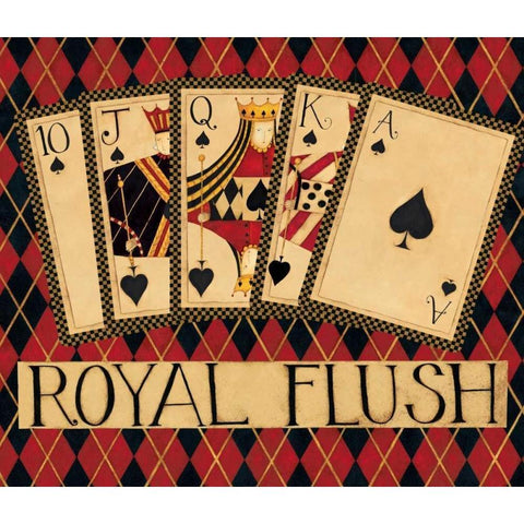 Royal Flush Black Modern Wood Framed Art Print by DiPaolo, Dan