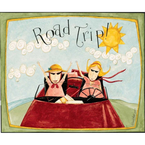 Road Trip Black Modern Wood Framed Art Print with Double Matting by DiPaolo, Dan