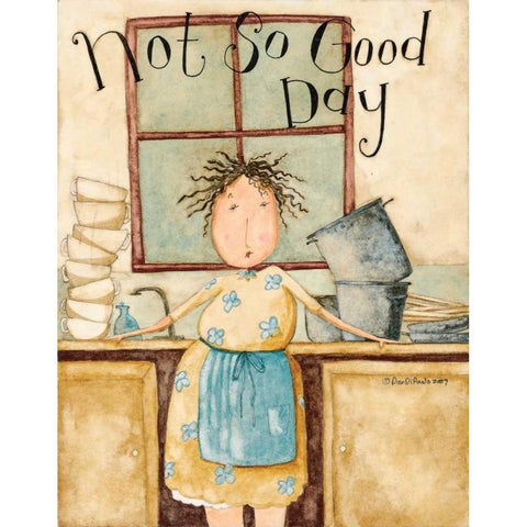 Not So Good Day White Modern Wood Framed Art Print by DiPaolo, Dan