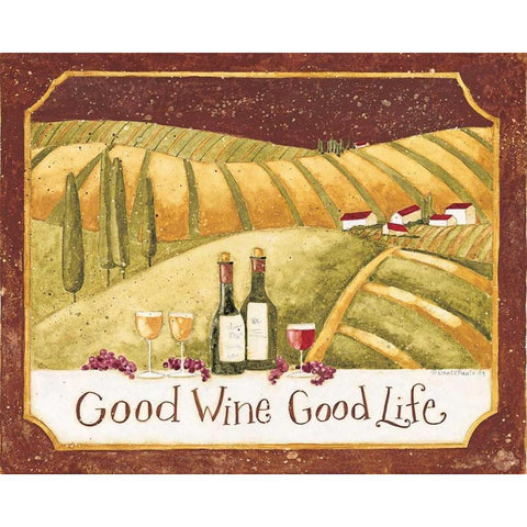 Good Wine Gold Ornate Wood Framed Art Print with Double Matting by DiPaolo, Dan