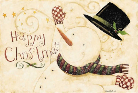 Happy Christmas White Modern Wood Framed Art Print with Double Matting by DiPaolo, Dan