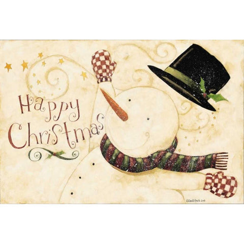 Happy Christmas Black Modern Wood Framed Art Print by DiPaolo, Dan