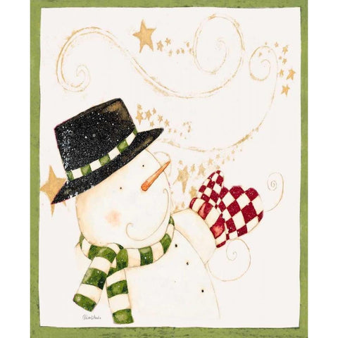 Snowman White Modern Wood Framed Art Print by DiPaolo, Dan