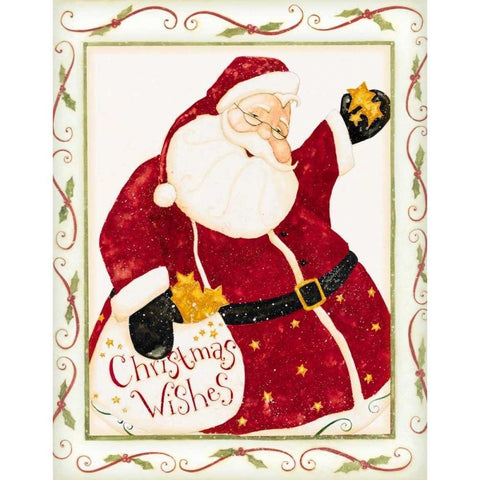 Santa Black Modern Wood Framed Art Print with Double Matting by DiPaolo, Dan