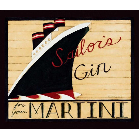 Gin Black Modern Wood Framed Art Print by DiPaolo, Dan