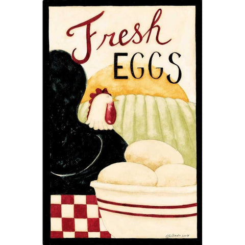Fresh Eggs Black Modern Wood Framed Art Print with Double Matting by DiPaolo, Dan