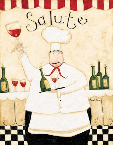 Salute Wine White Modern Wood Framed Art Print with Double Matting by DiPaolo, Dan