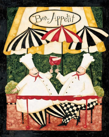 Bon Apetite White Modern Wood Framed Art Print with Double Matting by DiPaolo, Dan
