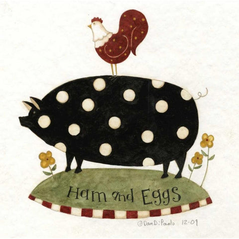 Ham and eggs Black Modern Wood Framed Art Print by DiPaolo, Dan