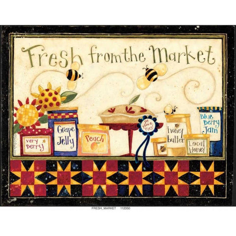 Fresh Market Black Modern Wood Framed Art Print with Double Matting by DiPaolo, Dan