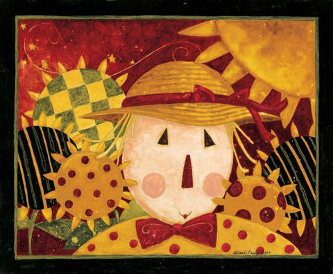 Scarecrow Black Ornate Wood Framed Art Print with Double Matting by DiPaolo, Dan