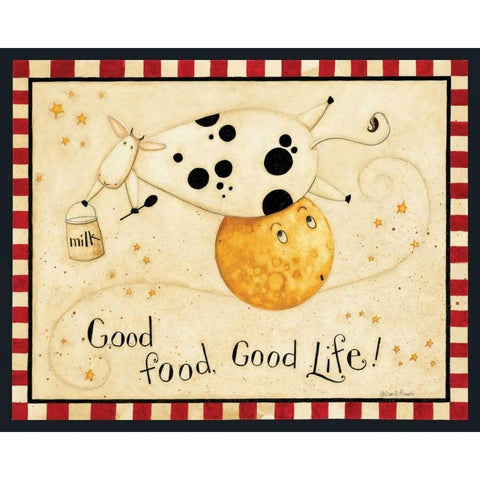 Flying Cows Gold Ornate Wood Framed Art Print with Double Matting by DiPaolo, Dan