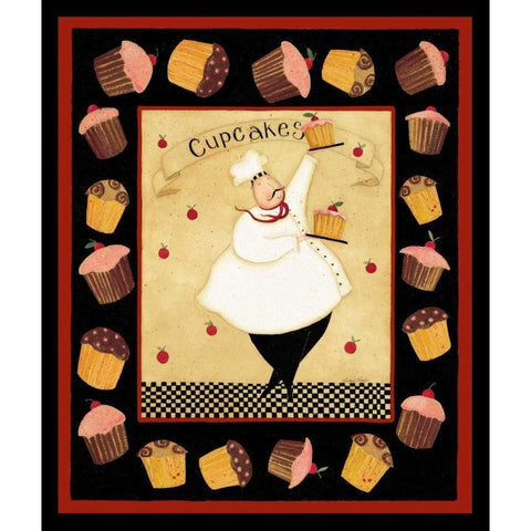 Dancing With Cupcakes White Modern Wood Framed Art Print by DiPaolo, Dan