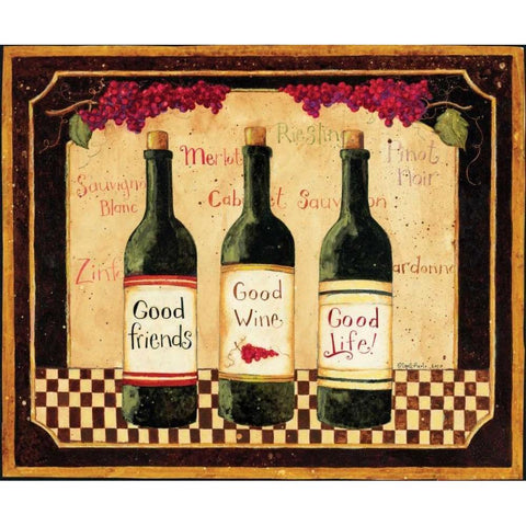 Good Wine Black Modern Wood Framed Art Print with Double Matting by DiPaolo, Dan