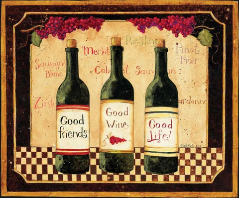 Good Wine White Modern Wood Framed Art Print with Double Matting by DiPaolo, Dan