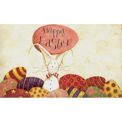 Happy Easter Eggbert White Modern Wood Framed Art Print by DiPaolo, Dan