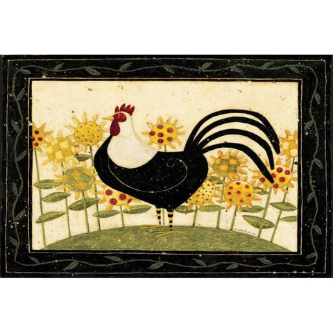 Hey There Rooster White Modern Wood Framed Art Print by DiPaolo, Dan