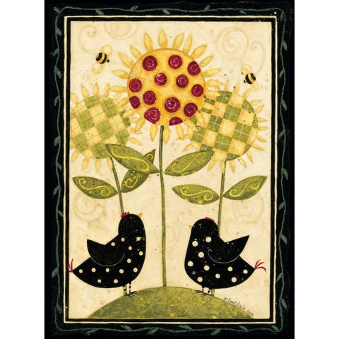 Chicks Black Modern Wood Framed Art Print with Double Matting by DiPaolo, Dan