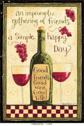 Wine Bottle White Modern Wood Framed Art Print with Double Matting by DiPaolo, Dan
