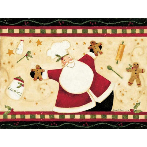 Santa Black Modern Wood Framed Art Print by DiPaolo, Dan